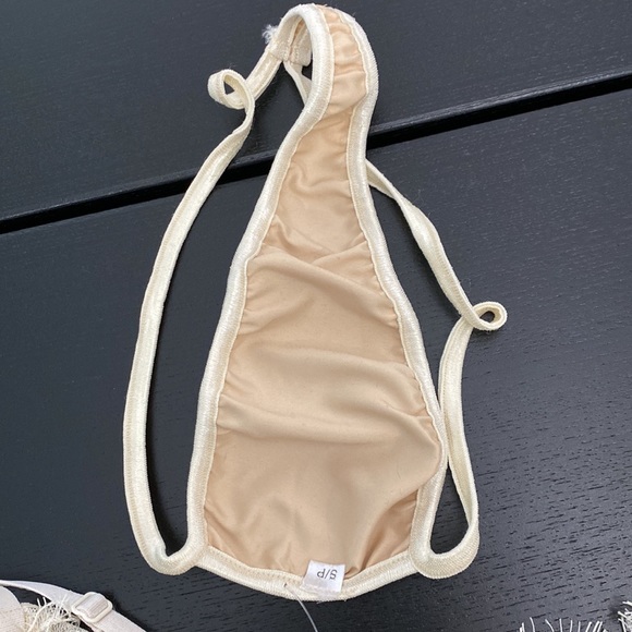 Cream / Off-White Color Lace Teddy with Ribbon Bow - S - Picture 9 of 14